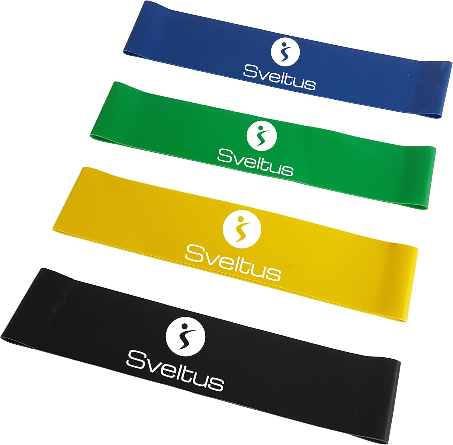 Sveltus Unisex Adult Latex Band (Set of 4, Black, Yellow, Green, Blue image number 2