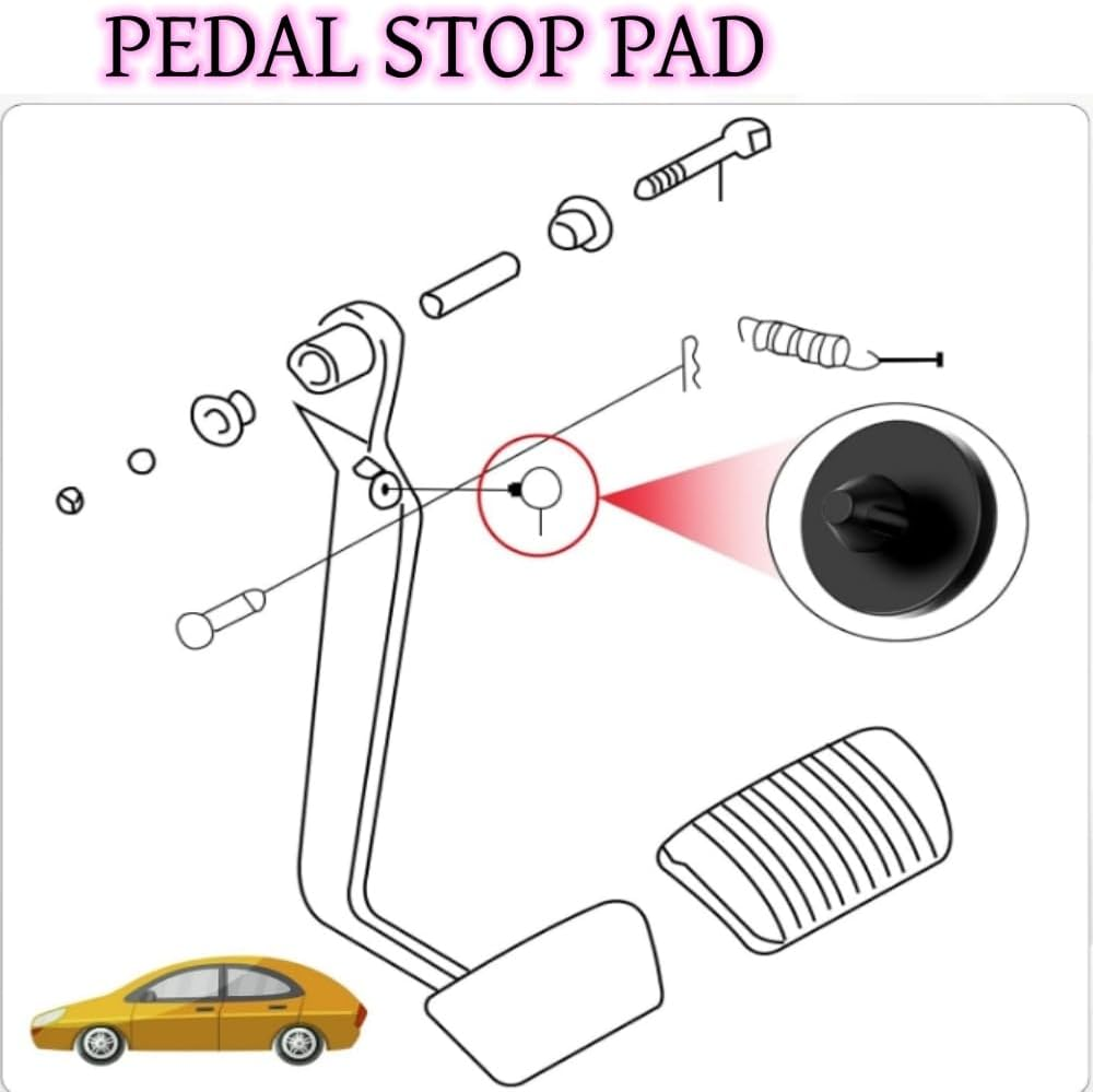 Car Clutch Pedal Stopper, Brake Switch Pedal Stop Pads, Automotive Rubber Brake Light Switch Stopper Compatible with 90541-06036 Suitable for Most Vehicle by DACUAN