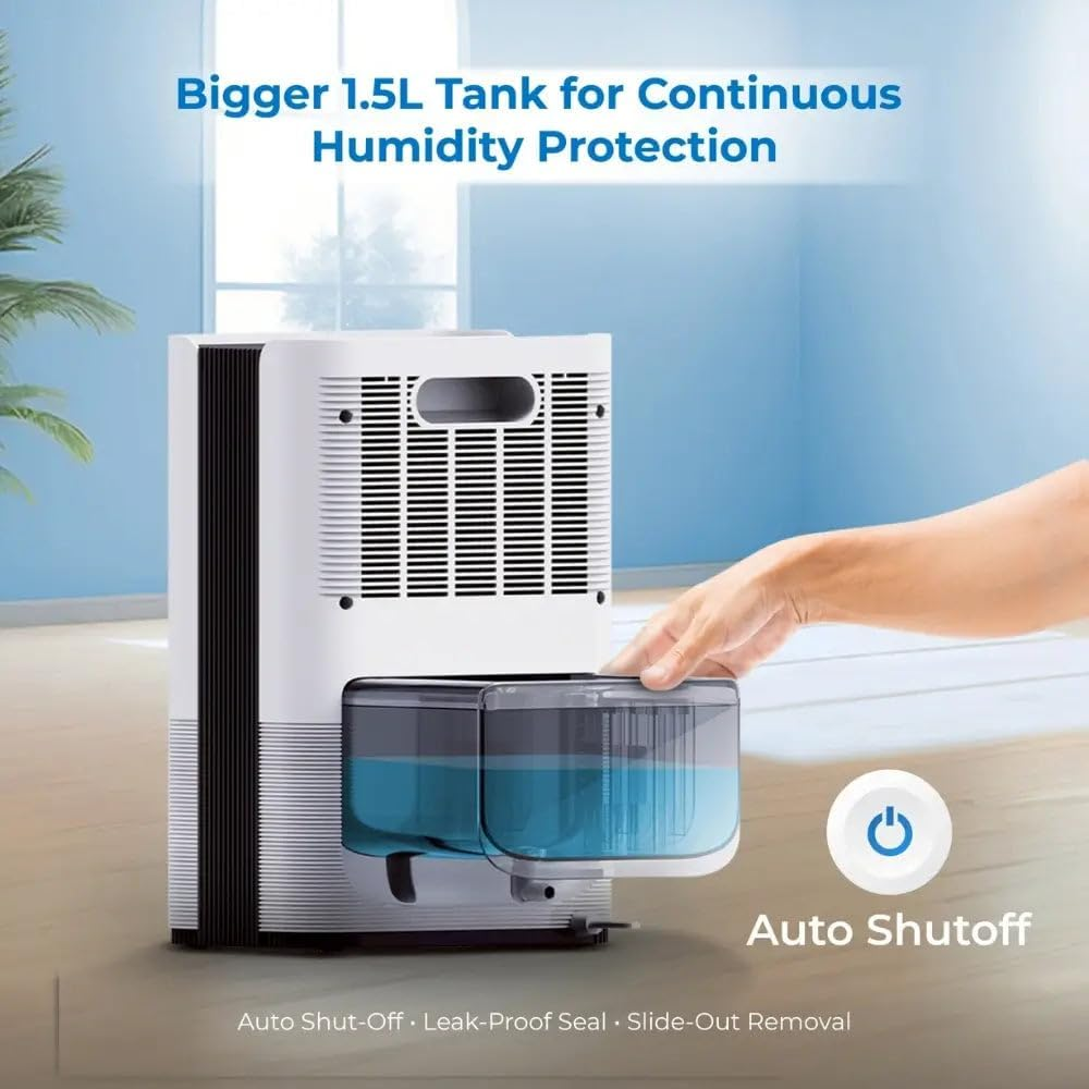 1000ML Dehumidifiers for Home, Air Purifier Dehumidifier for Room Damp with LED Light, Auto Shut Off, Portable and Ultra Quiet 43Db for Upto 60 Sq M Room (AU PLUG) image number 1