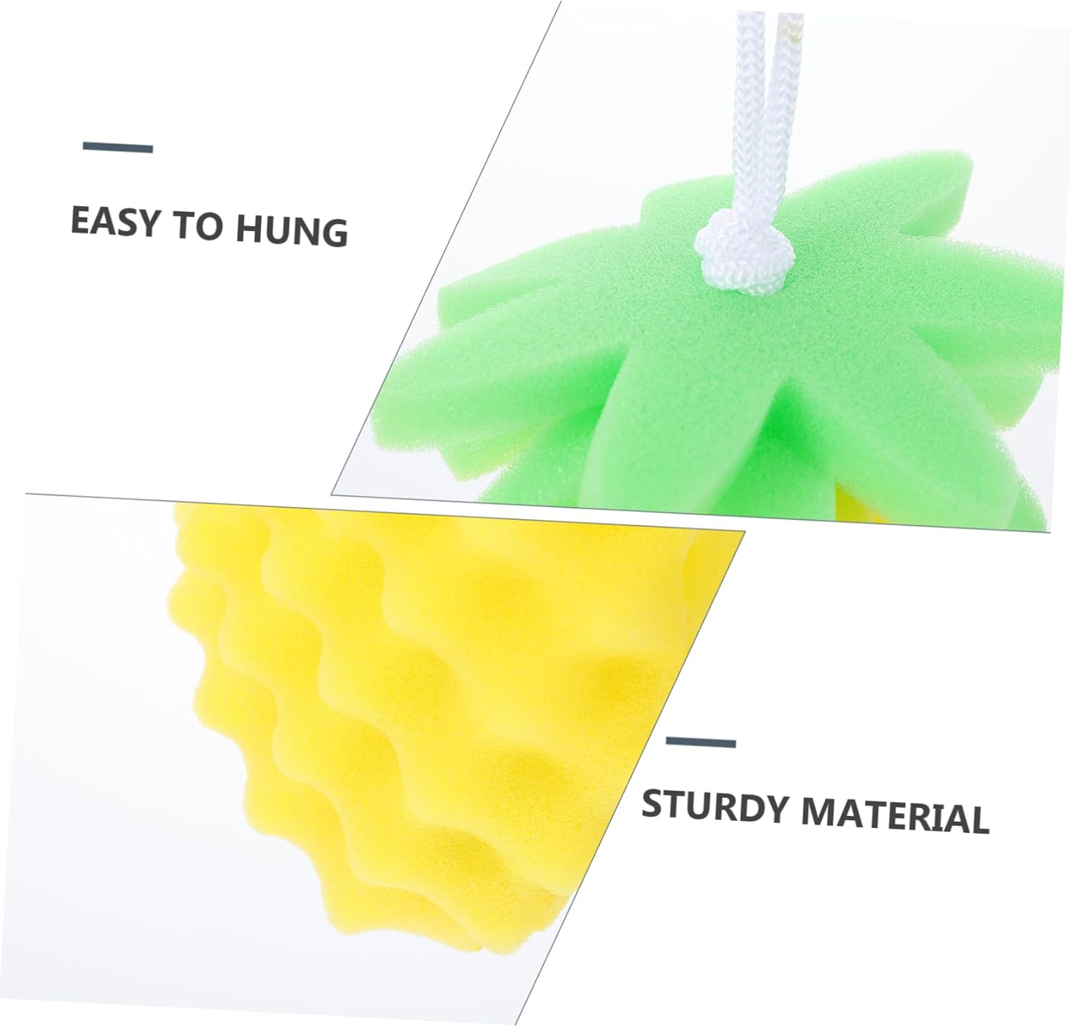HEALEEP Baby Bath Brush and Exfoliating Sponge Toddler Bath Scrubber Soft Pineapple Shape for Newborn Shower