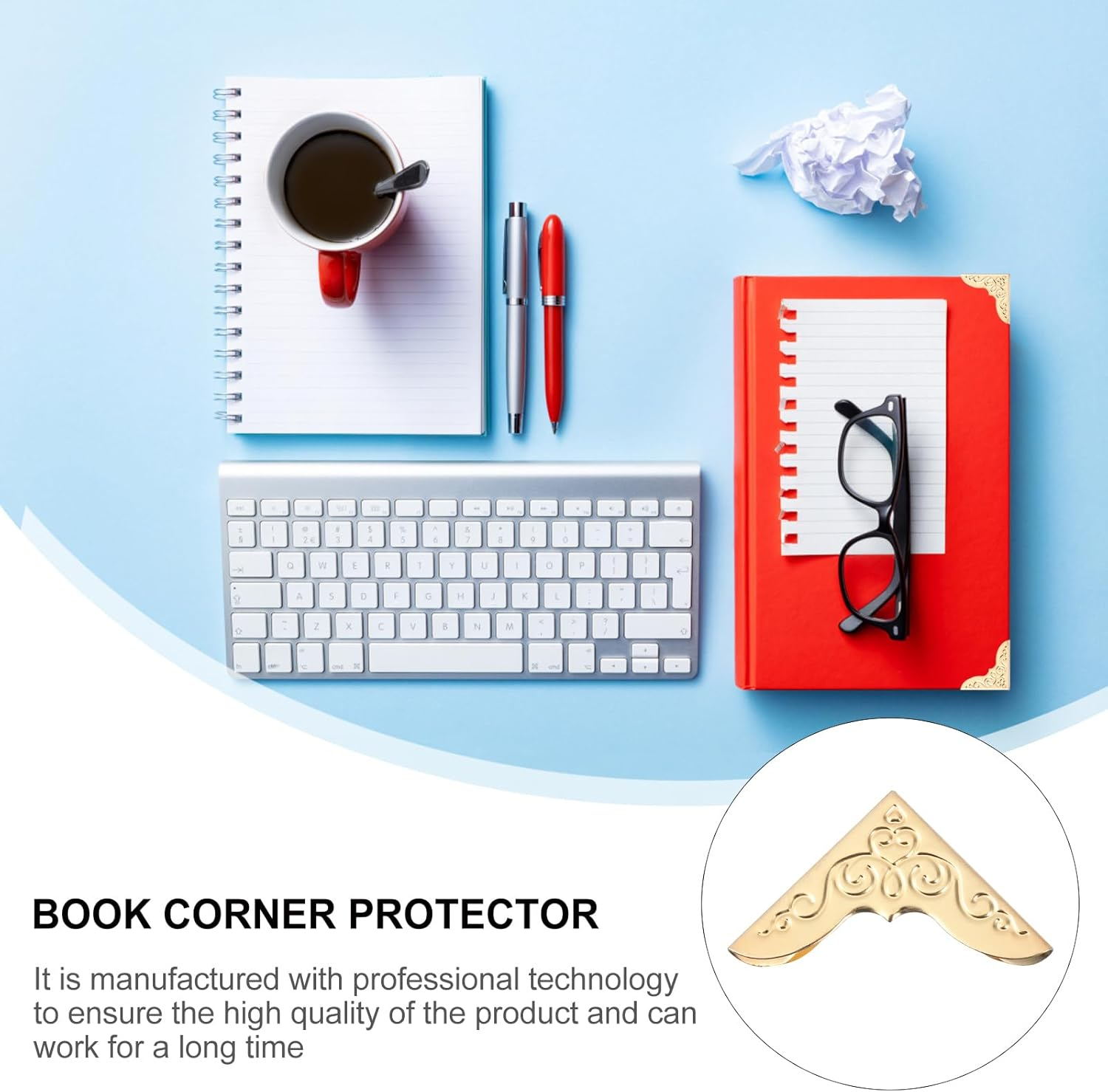 20Pcs Metal Book Corners Vintage Book Corner Protectors Edge Protector Photo Corners Guard Edge Decorative for Photo Book Scrapbook Album Menu Folder image number 5