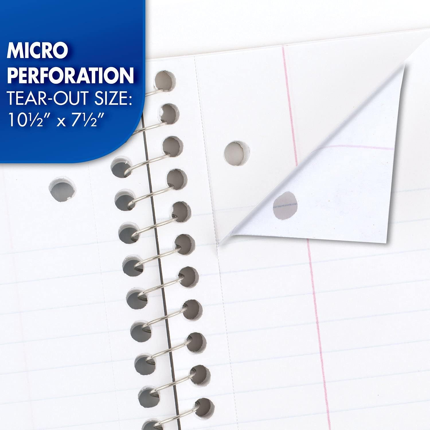 Mead Spiral Notebooks, 12 Pack, 1-Subject, College Ruled Paper, 10-1/2" X 8", 70 Sheets per Notebook, Color Will Vary (73703) image number 4