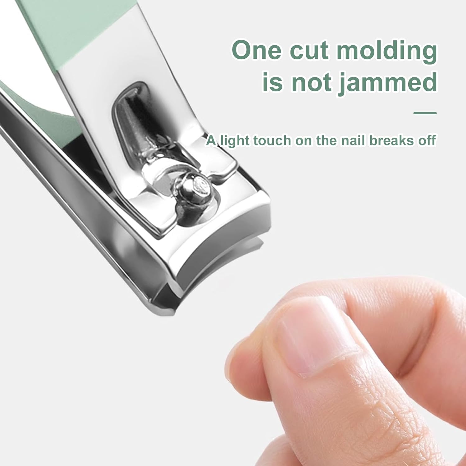 Manicure Pedicure Kit 10 in 1 Stainless Steel Nail Clippers Travel Essentials Portable Nail Care Set with Zippered Case（Green） image number 2