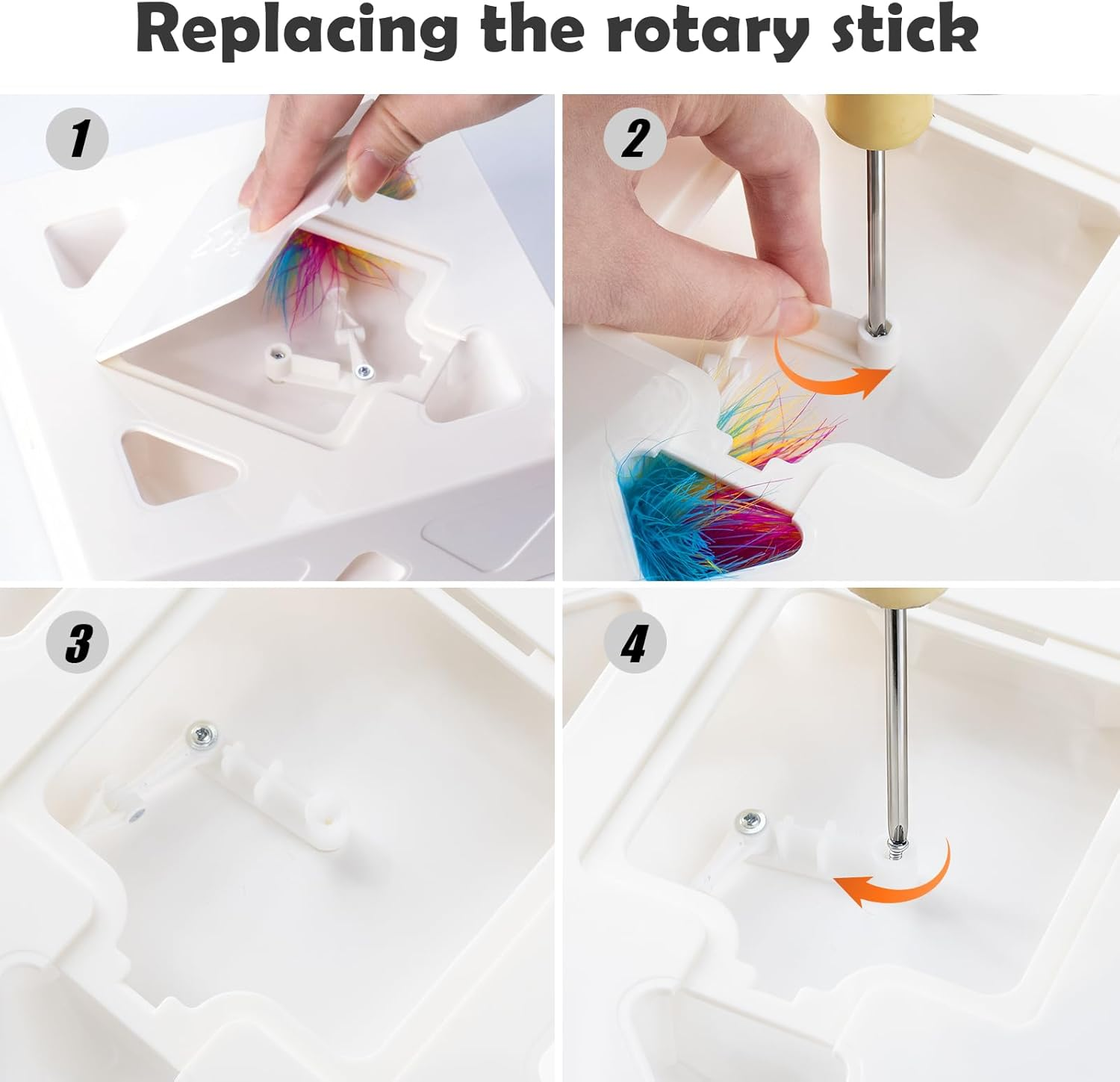 Migipaws Upgrade Rainbow Feather Replacement for Migipaws Migibox Cat Toy, 6Pcs Rainbow Feather + 2Pcs Free Mylar Refills image number 1