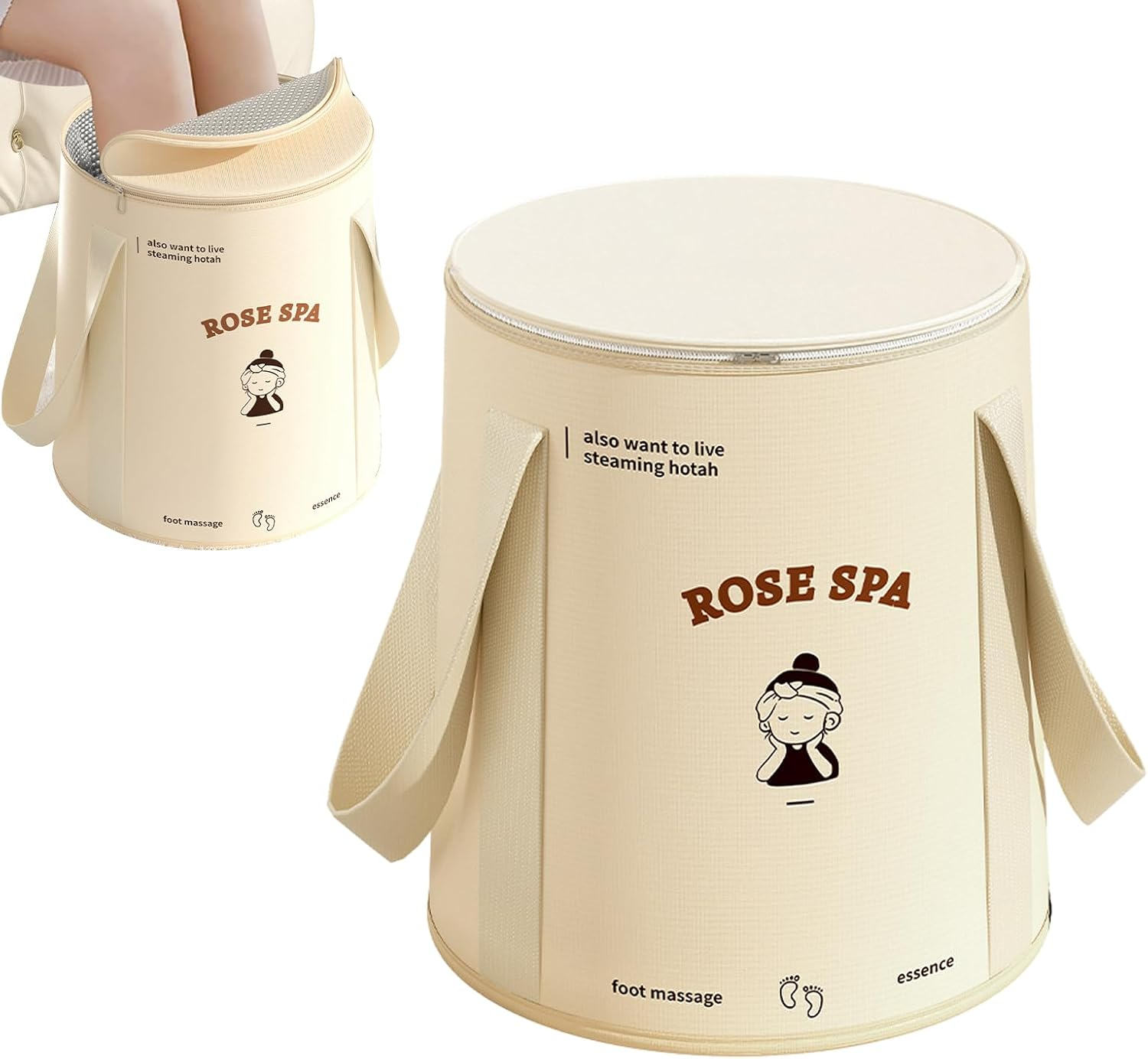 Portable Foot Soaking Bucket,Outdoor Water Container | Leakproof Foldable Durable Large Capacity Universal Collapsible Foot Soaking Basin for Fishing Hiking Spa Travel Borato image number 5