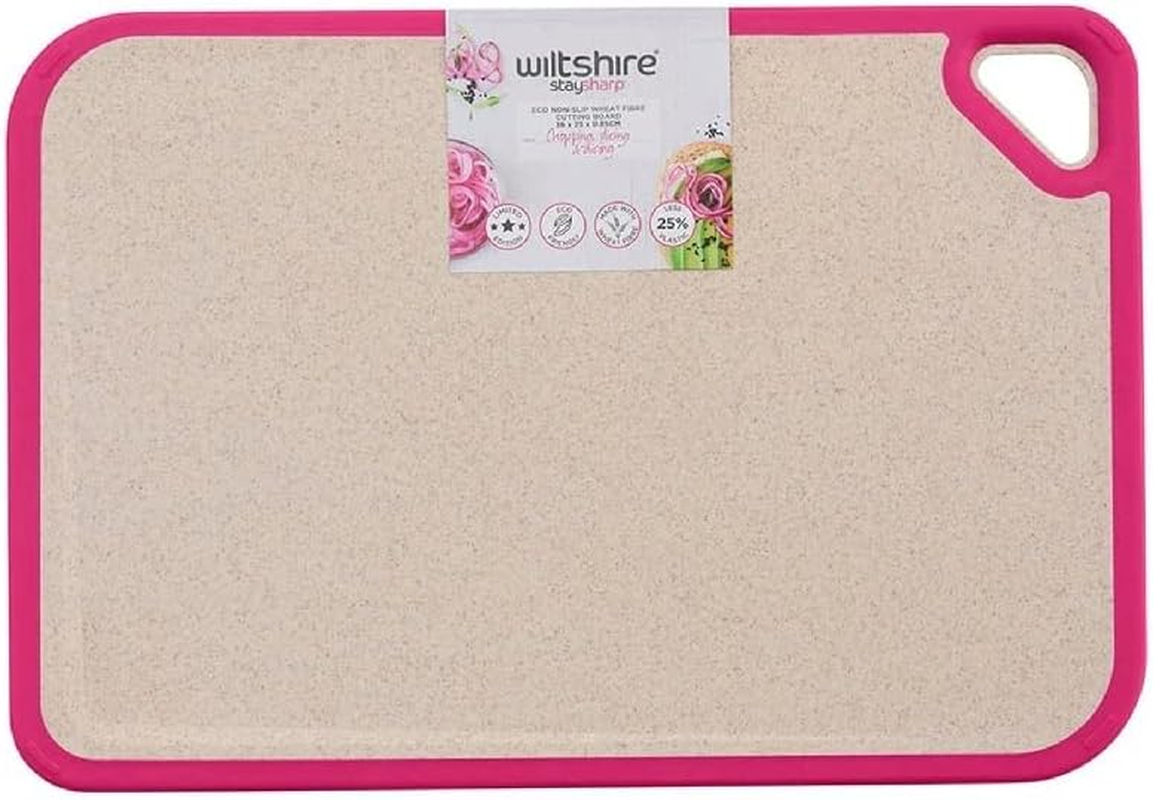 Wiltshire Staysharp Eco Non-Slip Wheat Fibre Chopping Board, Pink, 36 X 25 Cm image number 2