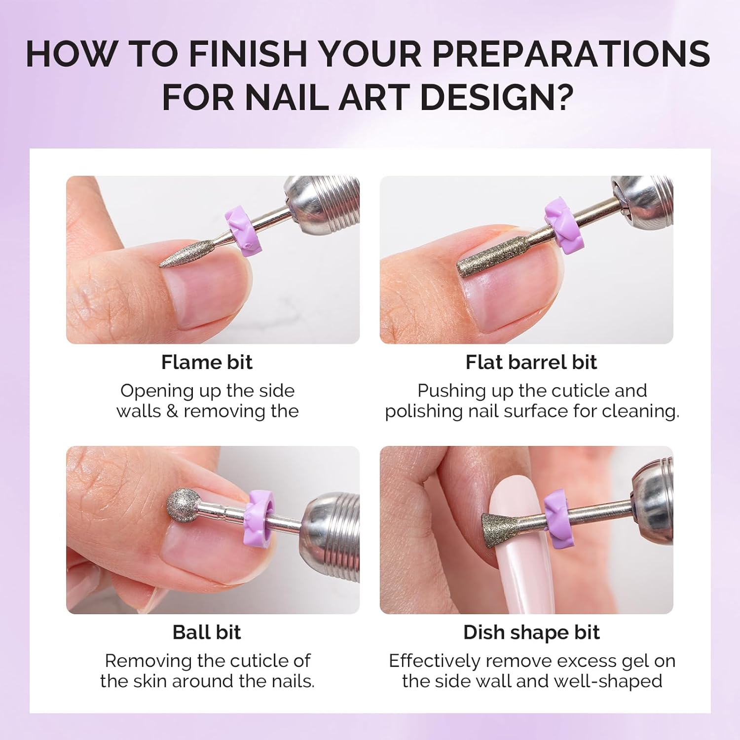 Melodysusie Nail Drill Bits, 10Pcs Diamond Sanding Bit Set with 40Pcs Small Sanding Bands (#120#180#240 Grits) with 3.1Mm Mandrel Bit, Nail Gel Polish Remover Tool for Acrylic Nails Manicure Nail Prep image number 6