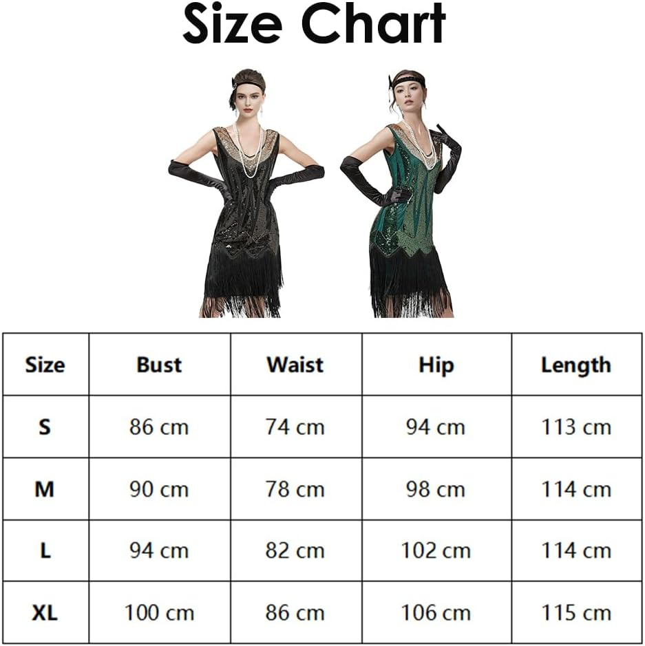 AUTOWT 1920S Women'S Flapper Dresses, V Neck Beaded Fringed Great Gatsby Roaring 20'S Costume Dress for Halloween Christmas Theme Party image number 4