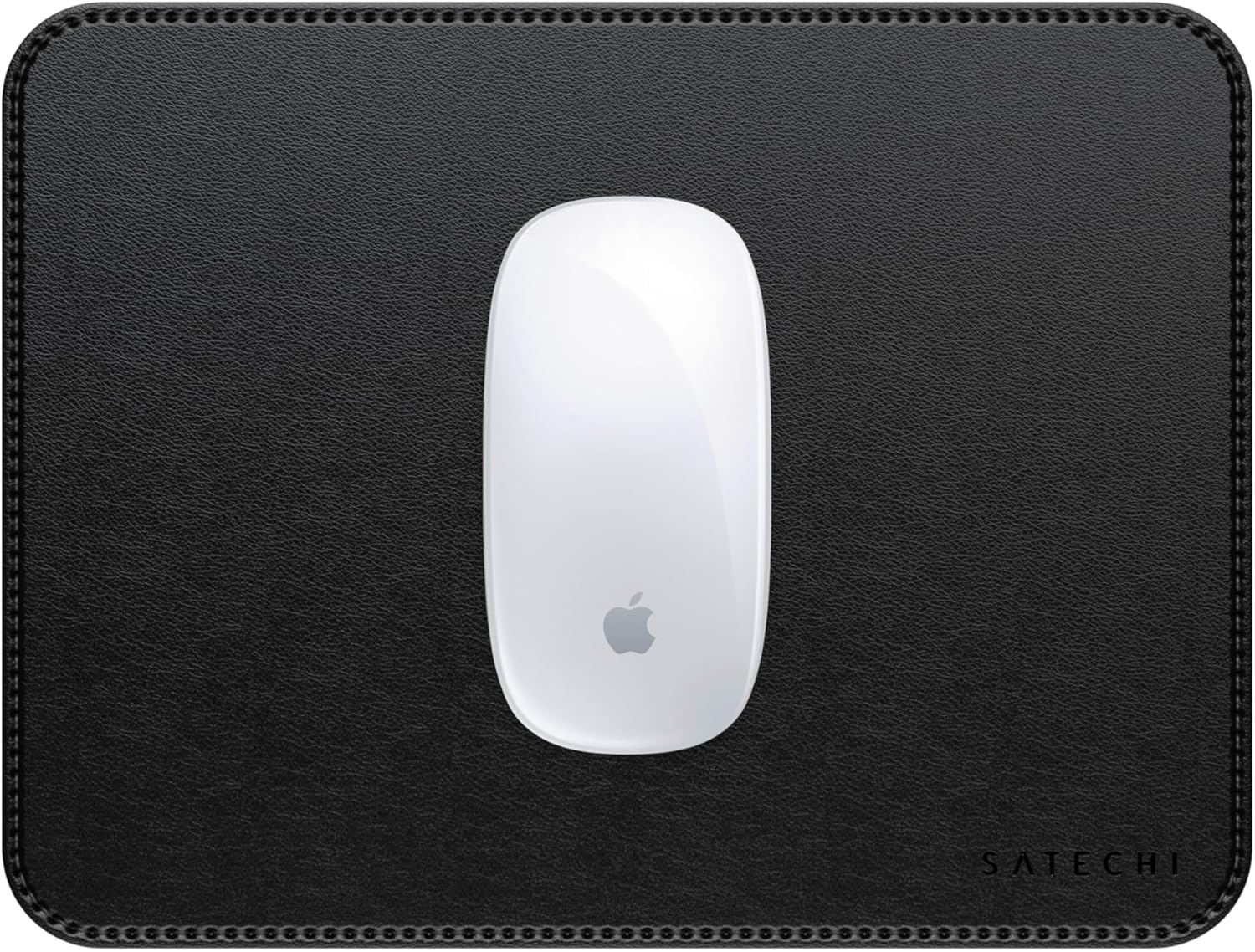 Satechi Vegan-Leather Mouse Pad - Ergonomic Mouse Pad, Reversible, Scratch and Water Resistant, Easy to Clean - Desk Mouse Pad for Office and Home, 24.9 Cm X 19.05 Cm X 0.36 Cm &ndash; Black