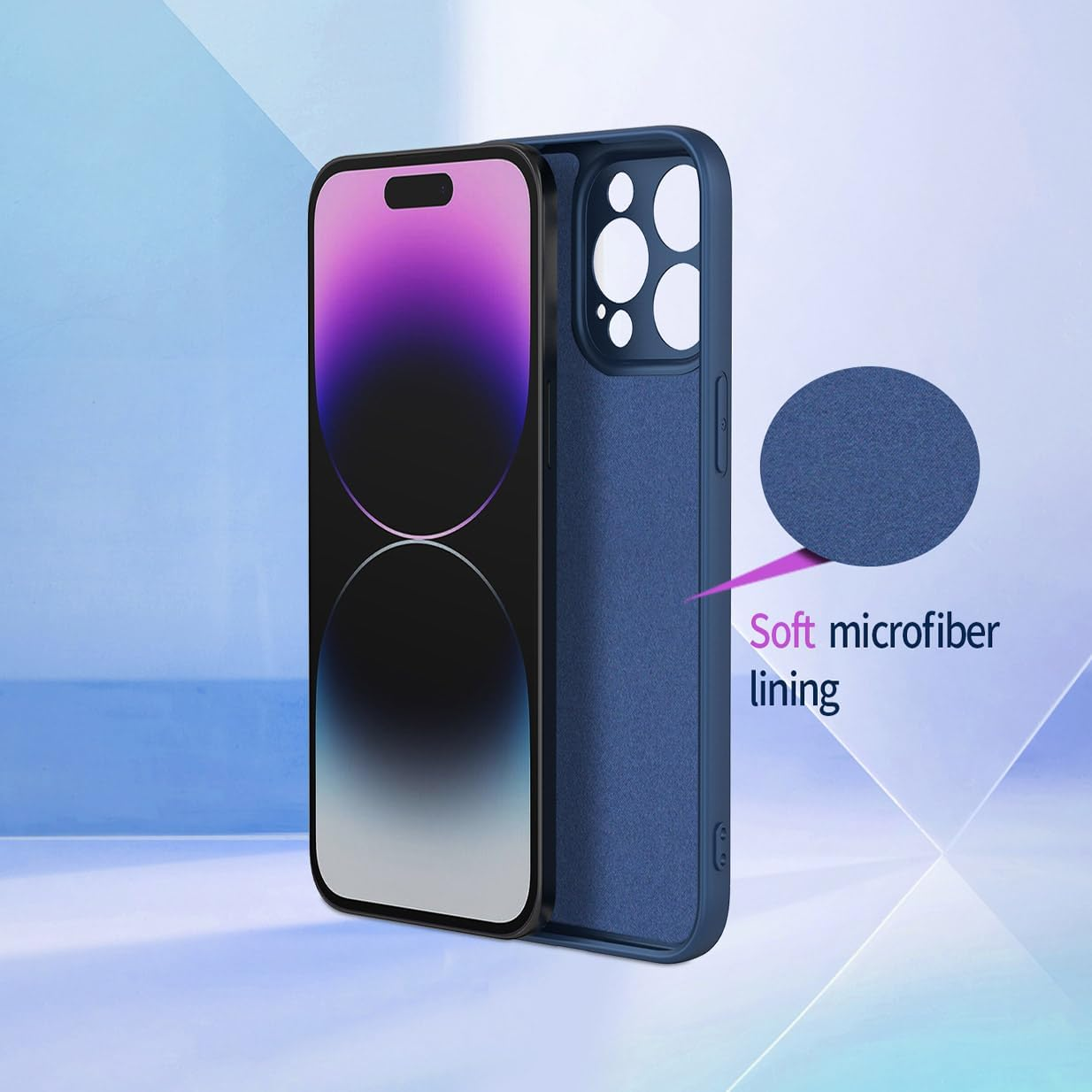 UPLAI Case for Motorola Moto G15 / Moto G15 Power, Ultra Thin Silky Liquid Silicone Shockproof Mobile Phone Case with Premium Fibre Lining, Soft TPU Stylish Protective Case, Blue image number 4