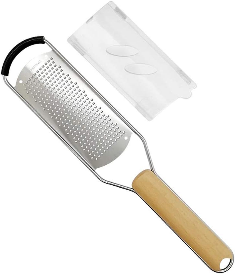 Zester Grater for Parmesan Cheese, Lemon, Citrus, Chocolate, Ginger, Garlic, Nutmeg - Hand Held Stainless Steel Multi-Purpose Kitchen Food Grater - Dishwasher Safe