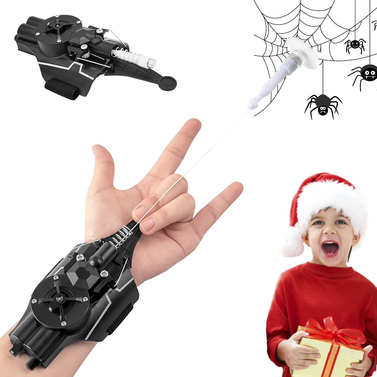 Web Launcher Toy, Newly Upgraded Web Shooters for Kids Gift, Rechargeable Portable Spider Launcher Toy, Silk Spider String Launcher Game for Cosplay (Black) image number 6