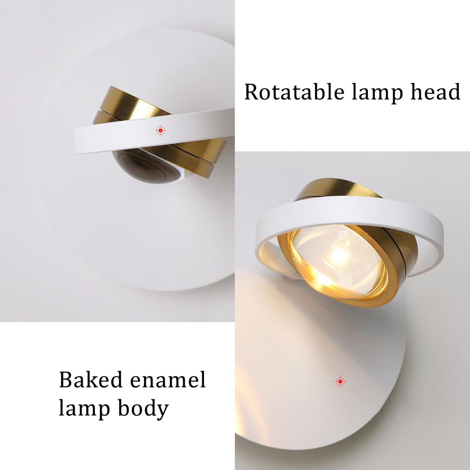 LED Indoor Wall Lighting 330&deg; Rotatable Adjustable Angle Modern Metal Wall Lamps Aluminum Acrylic Reading Wall Sconces for Living Room Bedroom Bedside Office Hotel (Rectangular White,White Light) XXZ image number 6