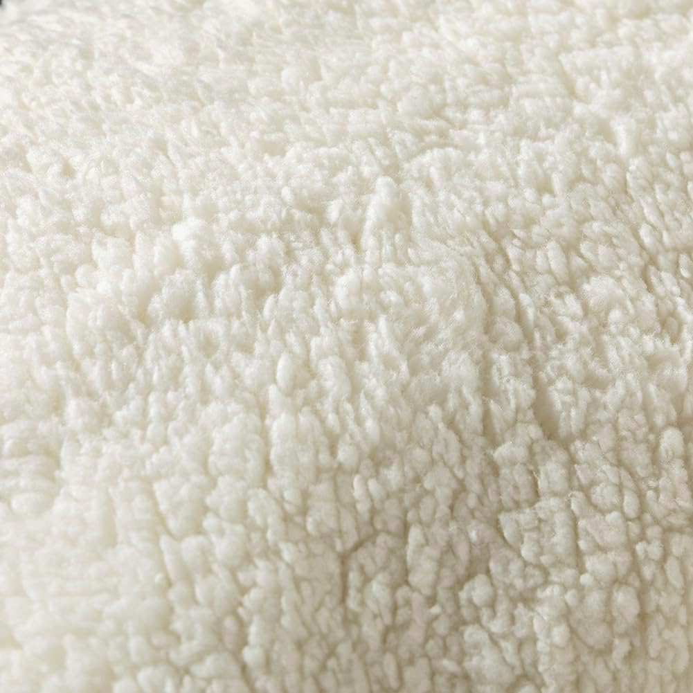 STONECREST Recliner Chair Cover, Sherpa Slipcover, Stay in Place (White/Beige, 23"(58CM) Regular Recliner) image number 4