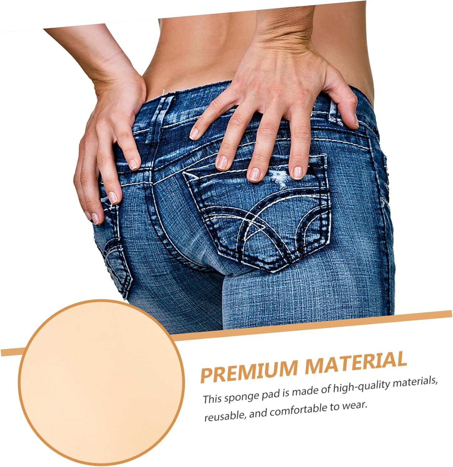 Reusable Hip Pads for Women Comfortable Butt Inserts of Hip Lifting Pads for Underwear Use Light Yellow image number 5