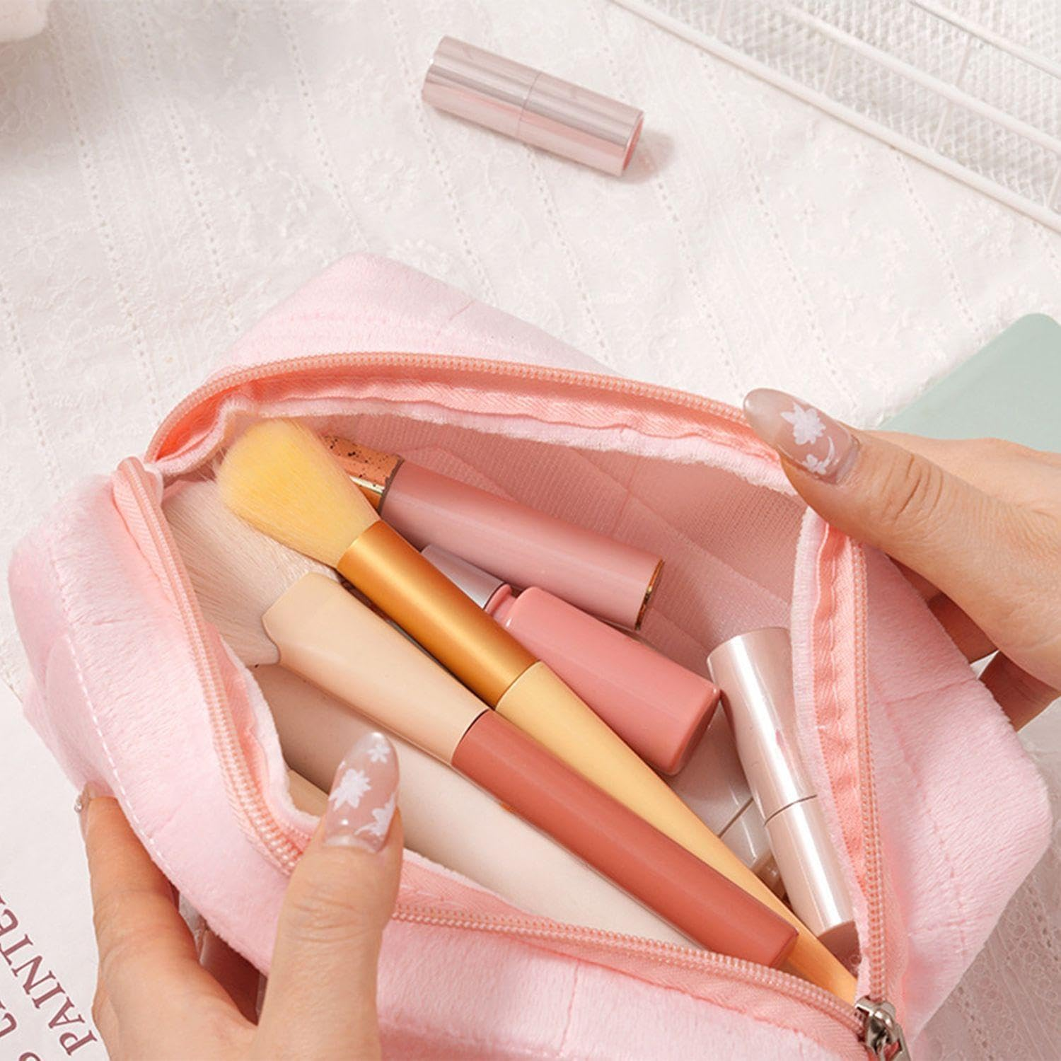 Wilder 2 Pieces Cosmetic Bag Large Capacity Storage Bag Ladies Storage Bag Travel Accessories Storage Bag for Toiletries image number 3