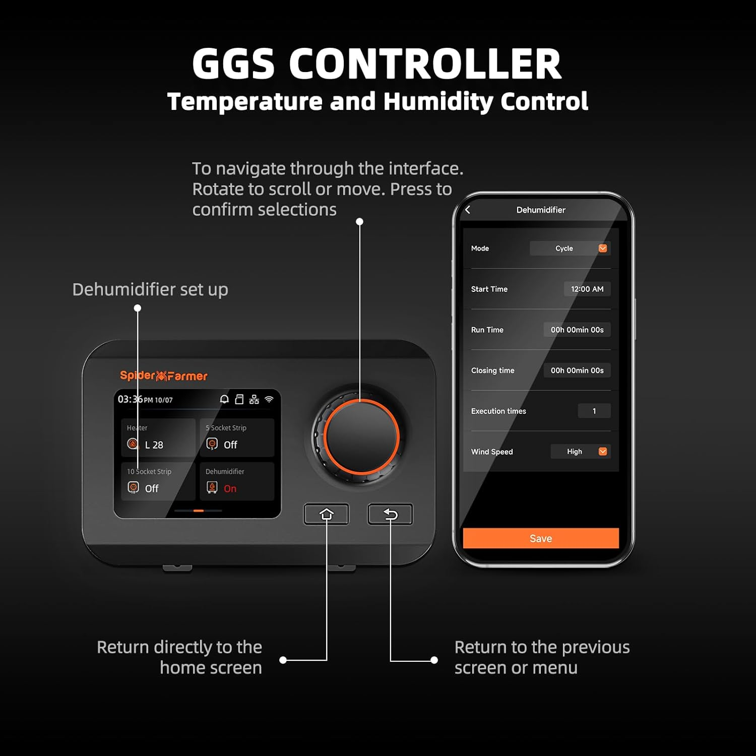 SPIDER FARMER Grow Tent Dehumidifier with Pump and Humidity Control, Ultra-Quiet Auto Dehumidifier Equipped with Smart Control, Led Digital Display, 24-Hour Timer for Grow Tent, Grow Space image number 1