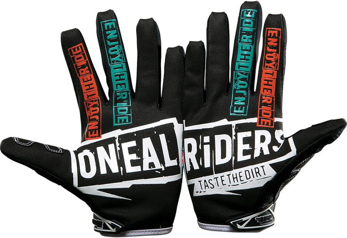 O'Neal 0385-129 Jump Gloves with Crank Graphic (Black/Multicolor, Size 9) image number 2