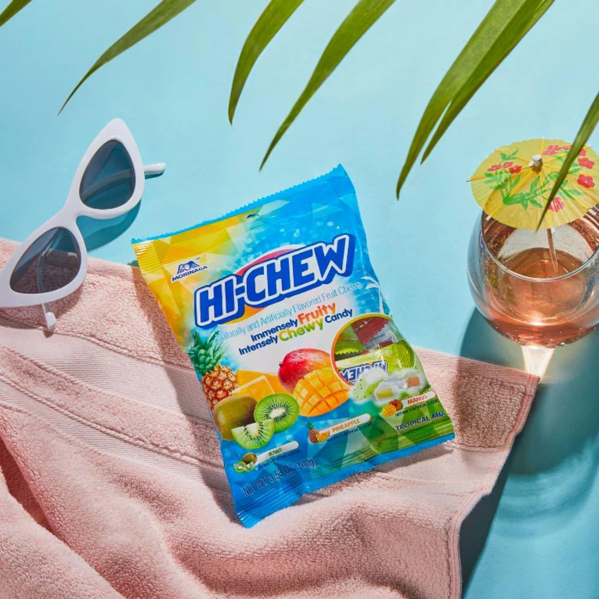 Hi Chew Japanese Candy Tropical Mix and Sweet and Sour Mix Flavor, Japanese Taffy Style Candies Variety Pack of 2 image number 1