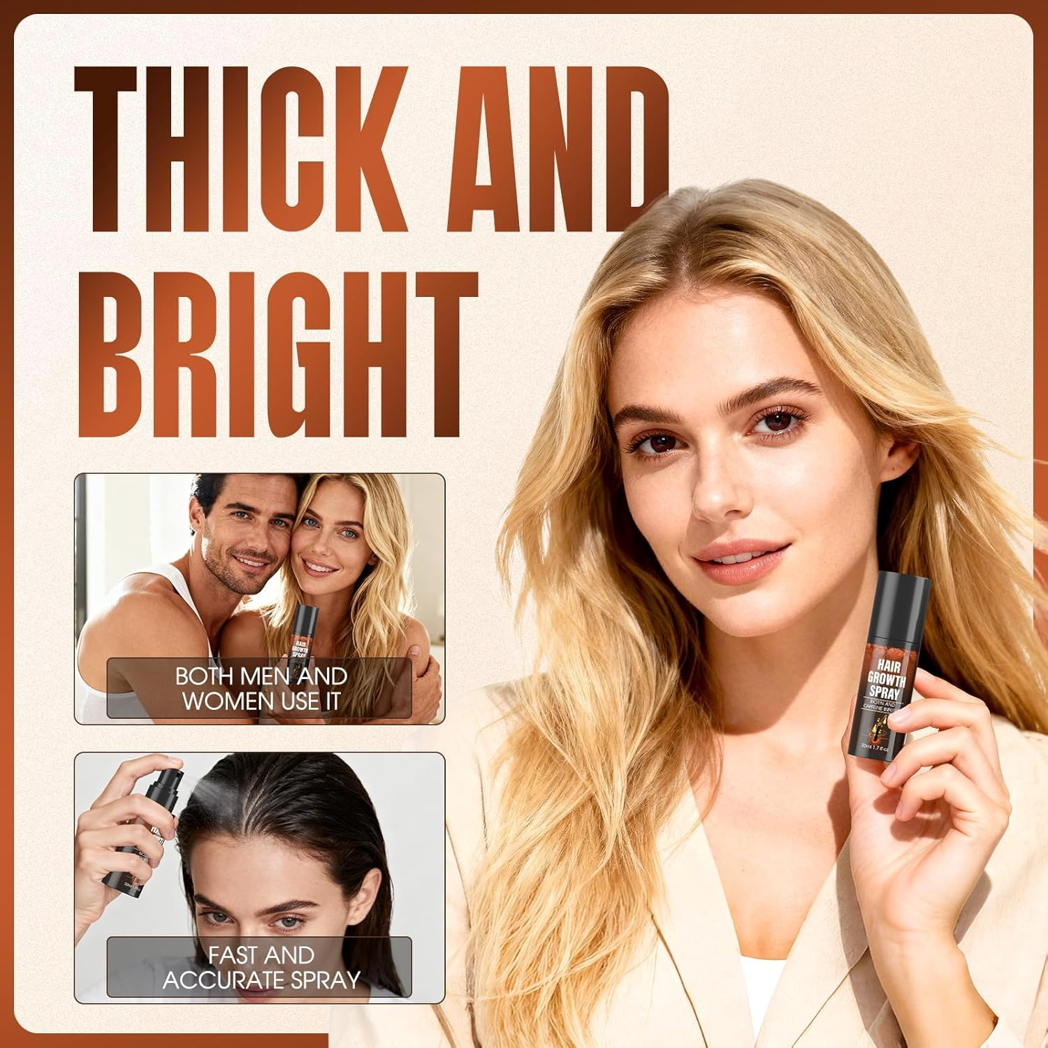 Herbs Boat Hair Growth Spray, Hair Growth Spray, with Biotin, Ginger Root Extract, He Shou Wu, Castor Oil, Reduced Shedding, Hydration and Silky Texture for Women & Men - 50Ml (1Pcs) image number 6