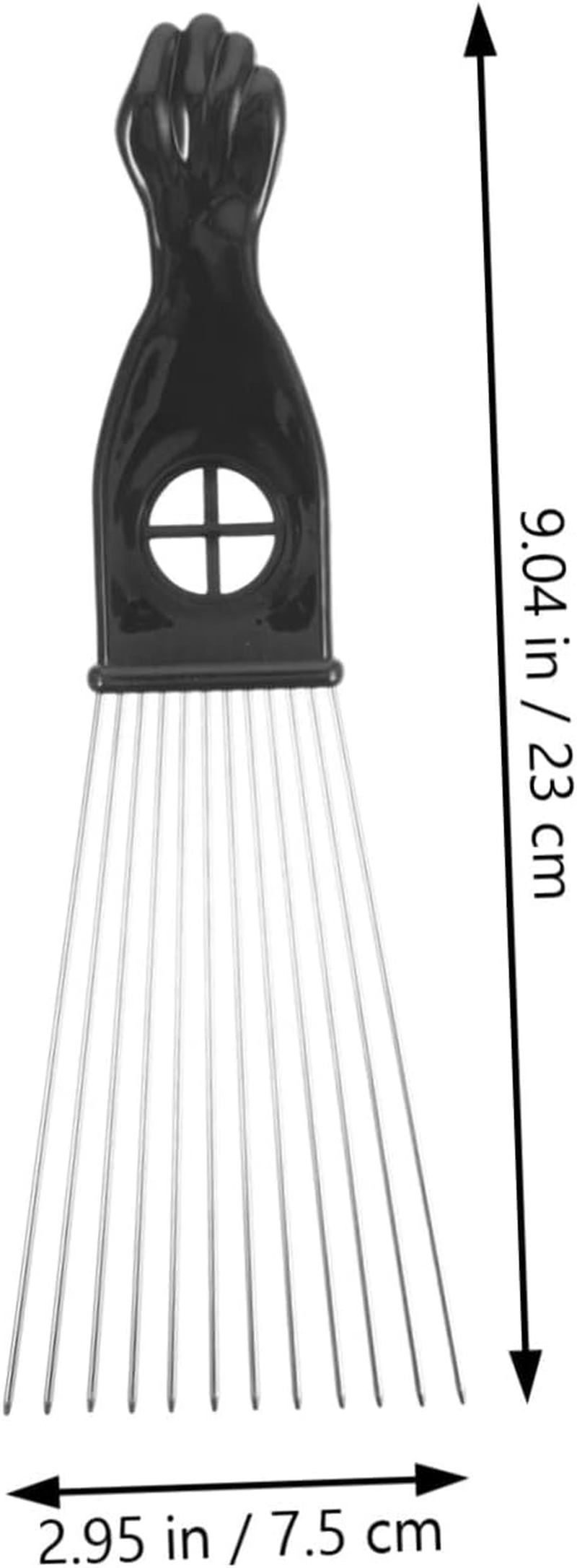 LOORGVEL 3Pcs Stainless Steel Double-Sided Hair Pick Comb Set for Afro Hair Wide Tooth Metal Lifting Combs Detangler for Men image number 3