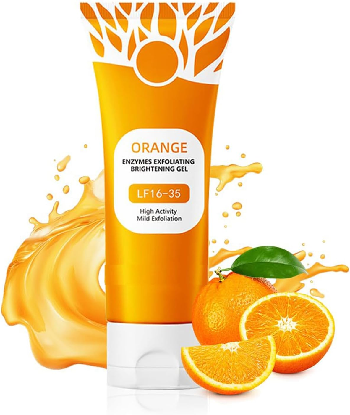 Orange Enzyme Exfoliating Gel - Deep Pore Cleansing Orange Peeling Scrub, Remove Blackheads & Moisturize, Gentle Facial and Body Exfoliate for All Skin Types, Daily Skin Brightening & Smoothness Boost