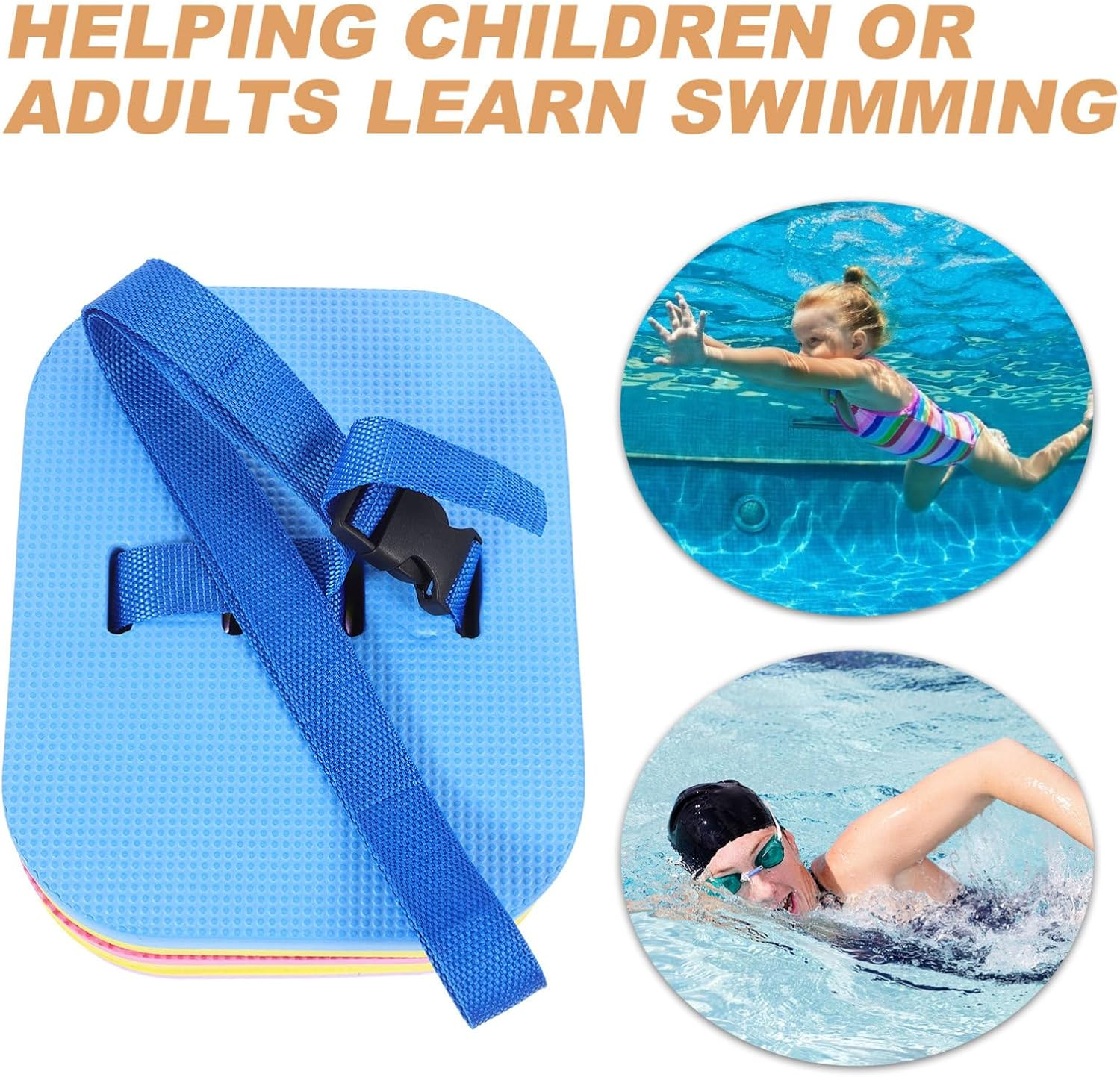Yardwe Swimming Board Swim Back Bubble Swimming Training Float Back Bubble Float Back Float Swim Aid Float for Swimming Swim Training Kickboard Floating Swim Float Swim Trainer Eva image number 6