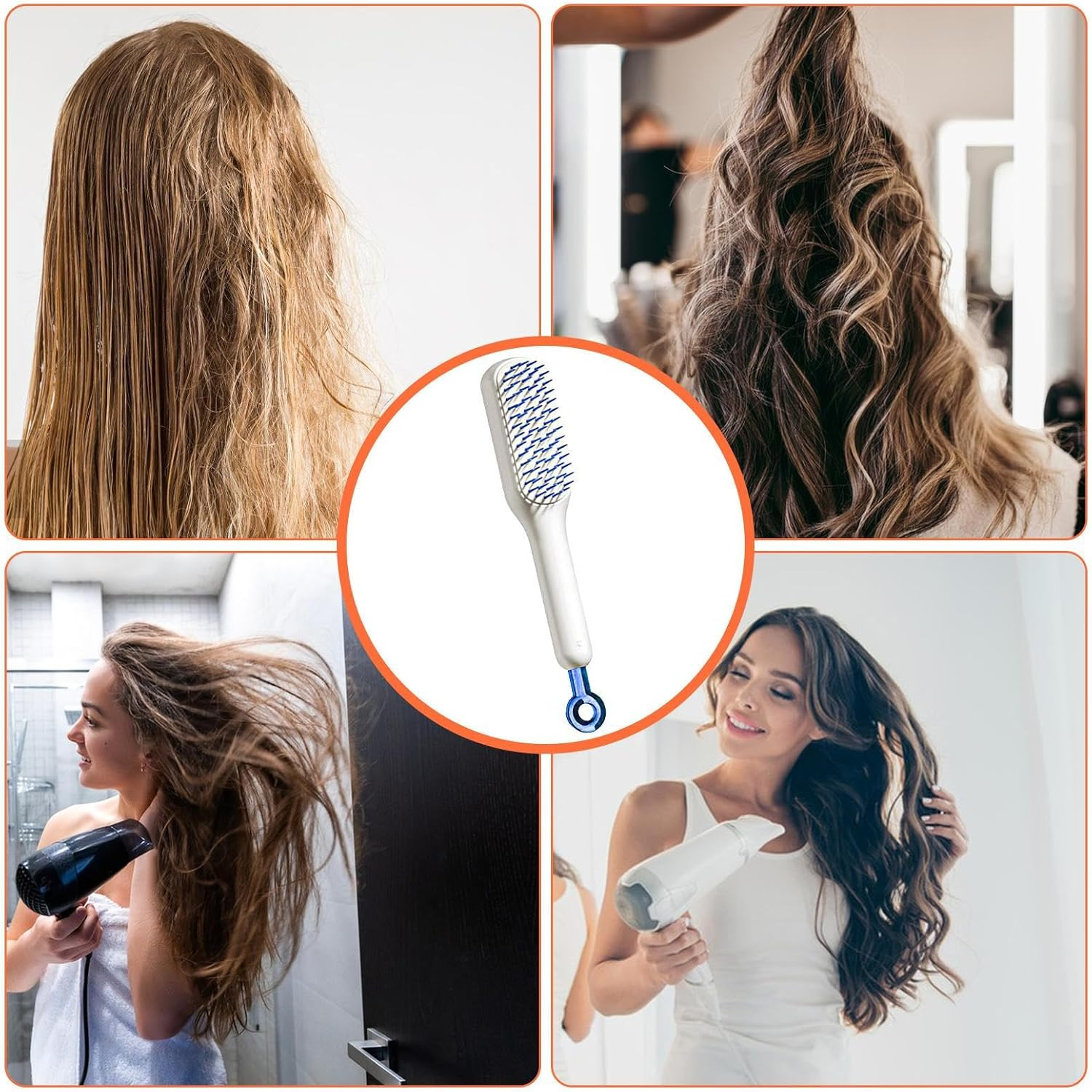 Massage Hair Comb - Detangling Massage Comb | Anti-Static Massage Comb Brush Detangler, Hair Brush Comb for Long, Curly, Thick Hair Meindin - Blue image number 3