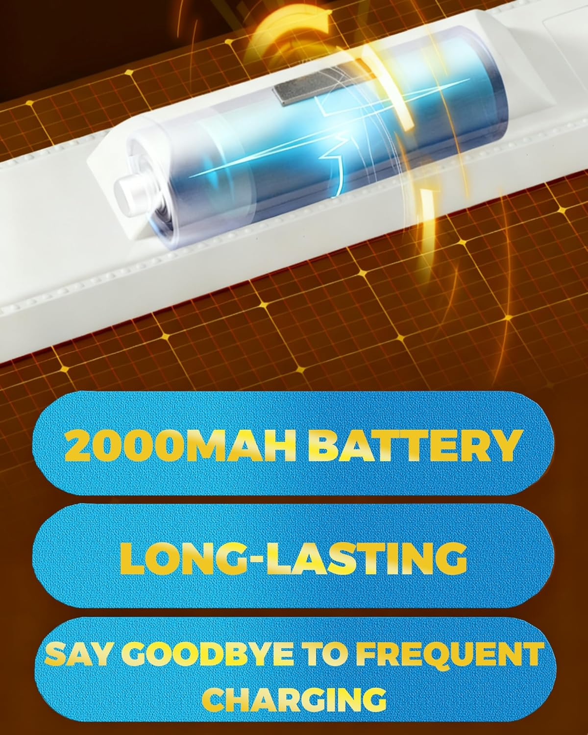 EKOWEE 6W Dimmable Mirror Light, under Cabinet Lighting, 5 Colors & Brightness Dimming, 2000Mah Rechargeable Magnetic Light Bar, Stick on Touch Light for Cabinet,Kitchen,Closet,Bedside,Desk image number 6