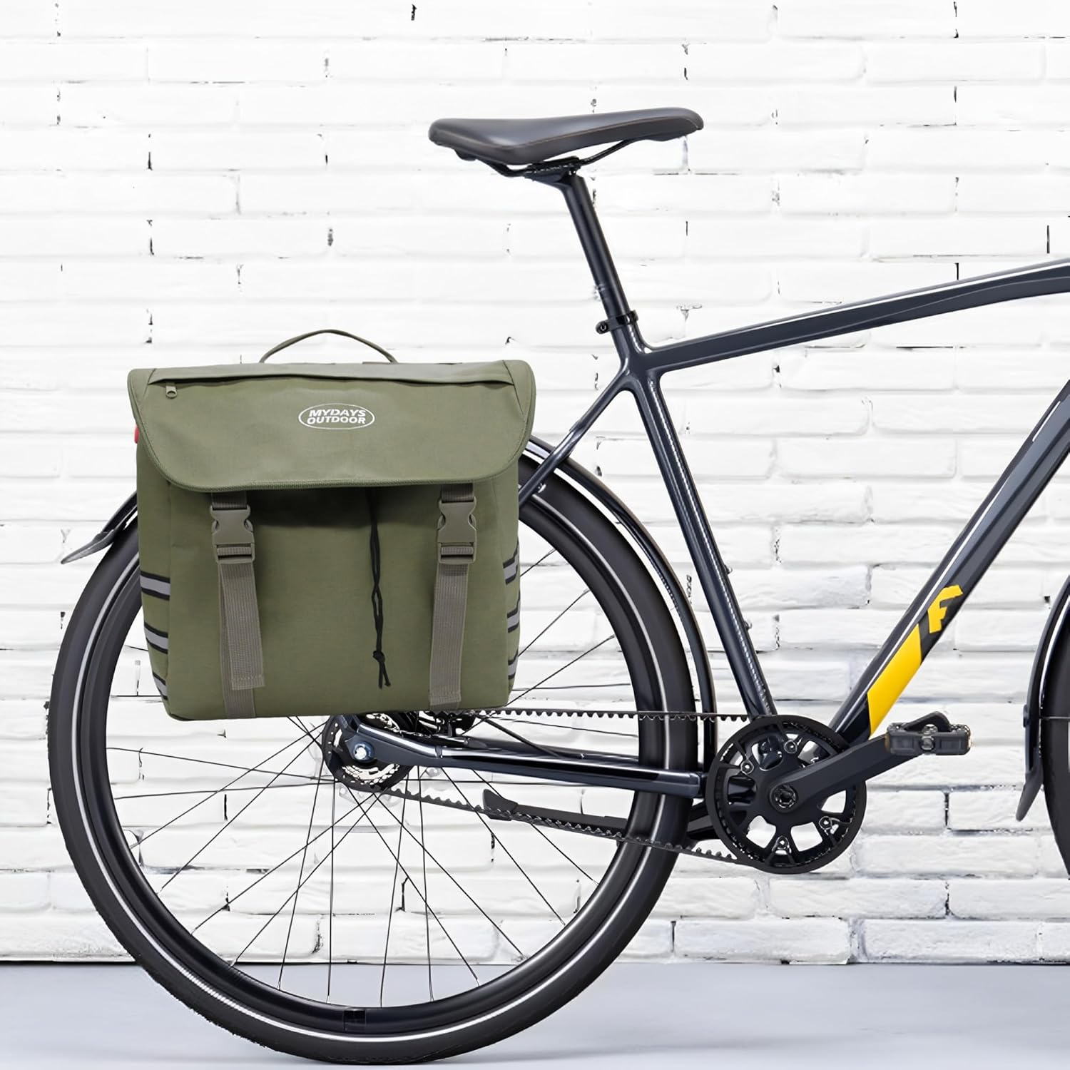 Bike Panniers Rear Rack Waterproof,Ebike Saddle Bags,Bicycle Storage Bag,Bike Frame Bag under Seat,Bike Rear Rack Bag Large Capacity Reflective Strip image number 3