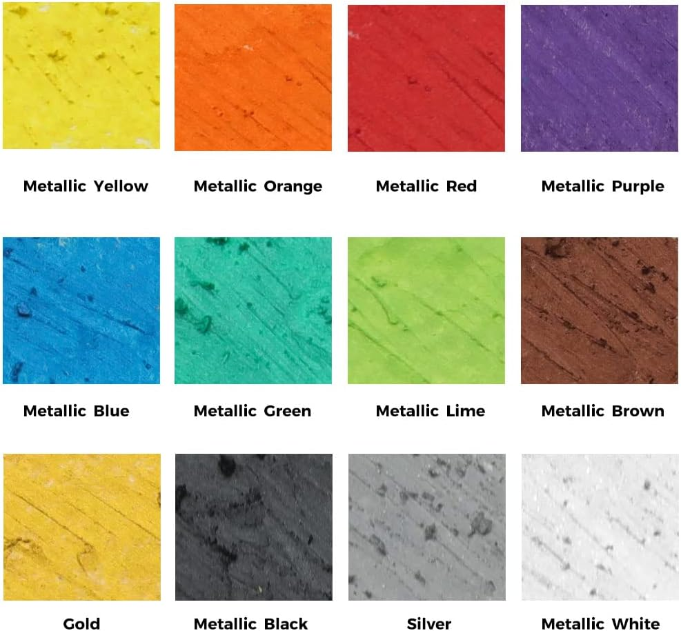 Mont Marte Metallic Oil Pastels Signature 12Pc, Assorted Metallic Colours, Vibrant and Buttery, Versatile Art Pastels for Blending, Layering & Shading, Ideal for Art, Craft, Colouring and Sketching image number 4