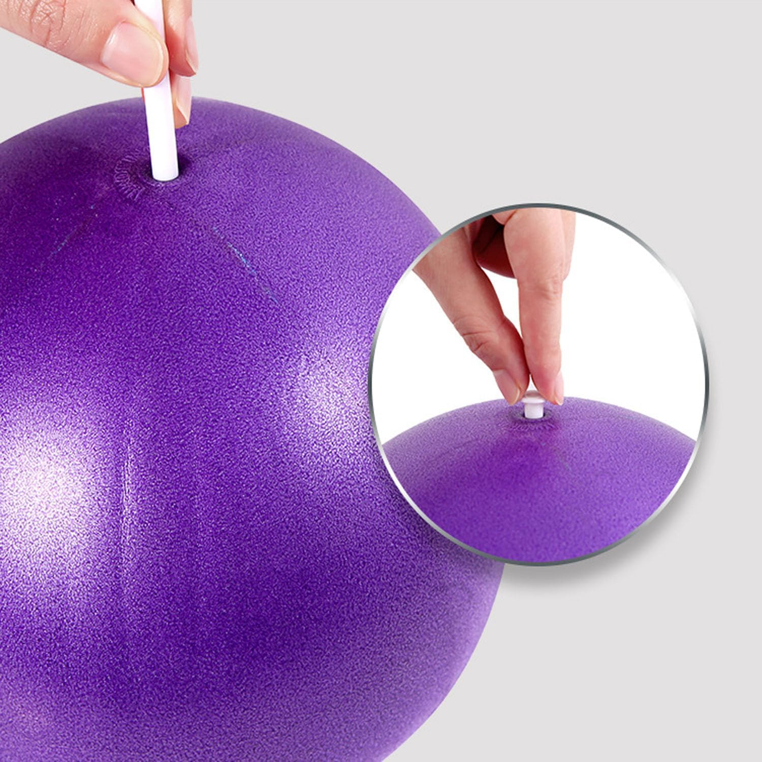 2 Pack Small Pilates Balls,25Cm Mini Yoga Ball,Exercise Ball,Stability Exercise Training Gym anti Burst and Slip Resistant Balls,For Abdominal Workouts, Core Strengthening(Blue, Purple) image number 5