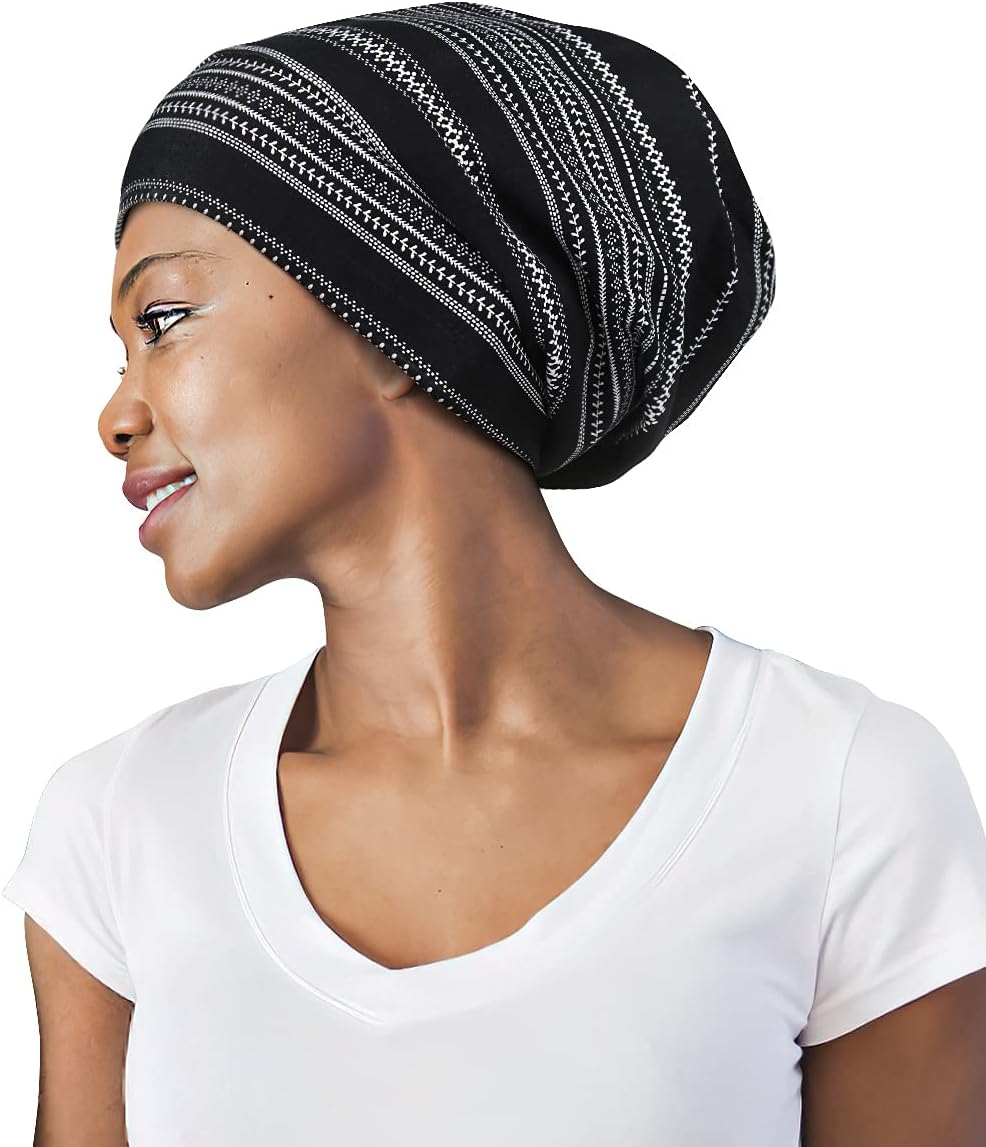 Focuscare Adjustable Satin Lined Sleep Cap for Dreadlocks Curly Hair Large Head-Stay on Overnight image number 4