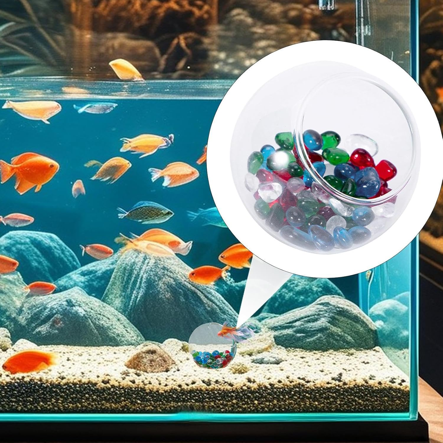 Betta Fish Cave, Aquarium Shrimp Resting Shelter, Decorative Breeding, 6X6Cm for Tank, Black Color, Ideal Hermit Crabs, Aquatic Reptiles Small Aquatic Creatures image number 5