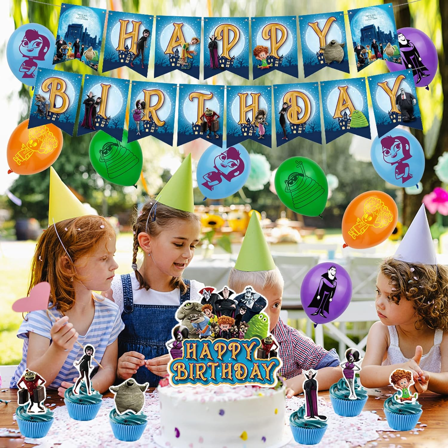 Birthday Balloons Hotel Transylvania Balloons Birthday Decorations Cake Toppers Happy Birthday Banner for Kids Birthday Party Decorations Birthday Gifts image number 3