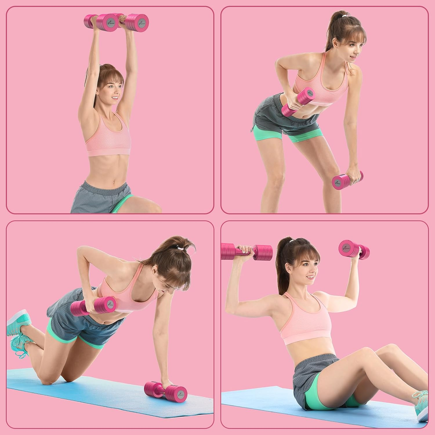 Adjustable Dumbbell Set: Sportneer 2.5 Kg *2 Dumbbells Each 1Kg/1.5Kg/2Kg/2.5Kg 4-In-1 Dumbbell Sets for Women Men Home Gym Workout Strength Training Fitness Pilates image number 6