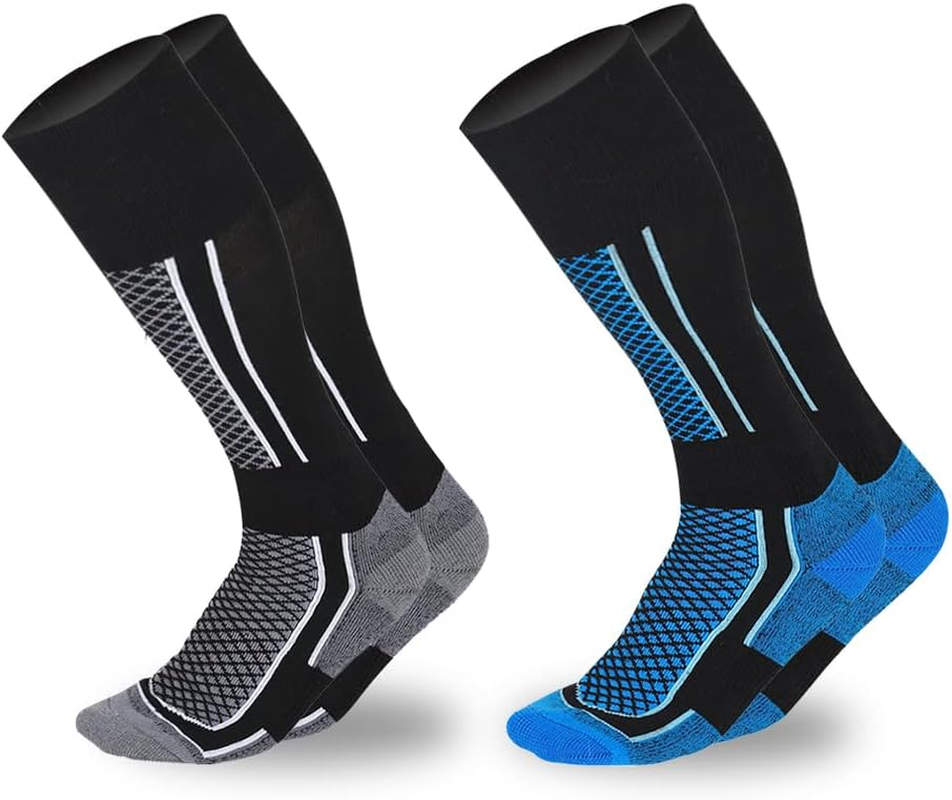 AUTOWT Ski Socks for Men & Women, Cold Weather Wool Socks for Snowboarding, Skating, Hiking, Sea Fishing and Other Outdoor Sports, Winter Thermal Knee-High Socks, Soft Cushion Winter Ski Socks