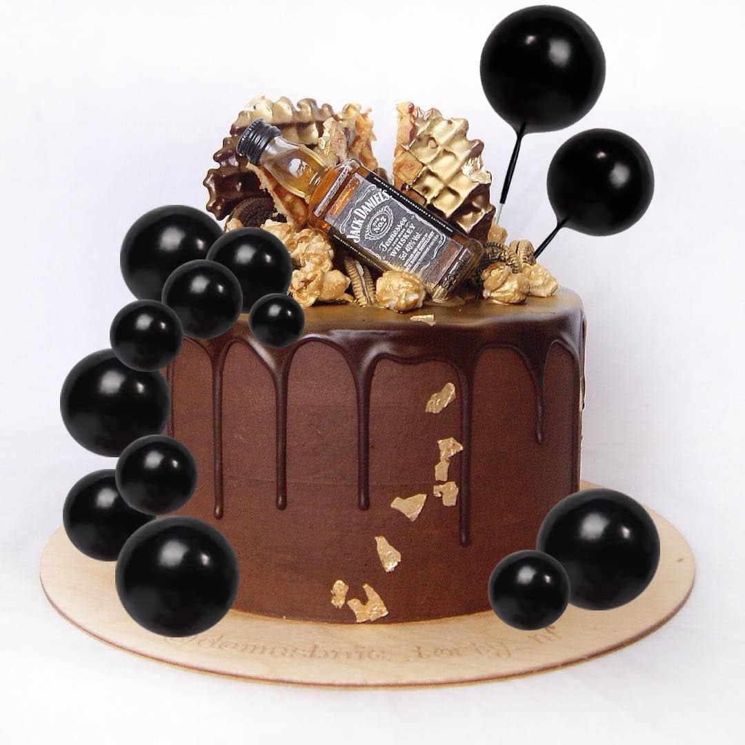 25 Pcs Balls Cake Topper Ball Shaped Cake Insert Toppers Pearl Balls Cake Pick DIY Cake Insert Toppers Foam Ball Cupcake Topper for Birthday Party Christmas Wedding Anniversary Baby Shower Cake Decor image number 5