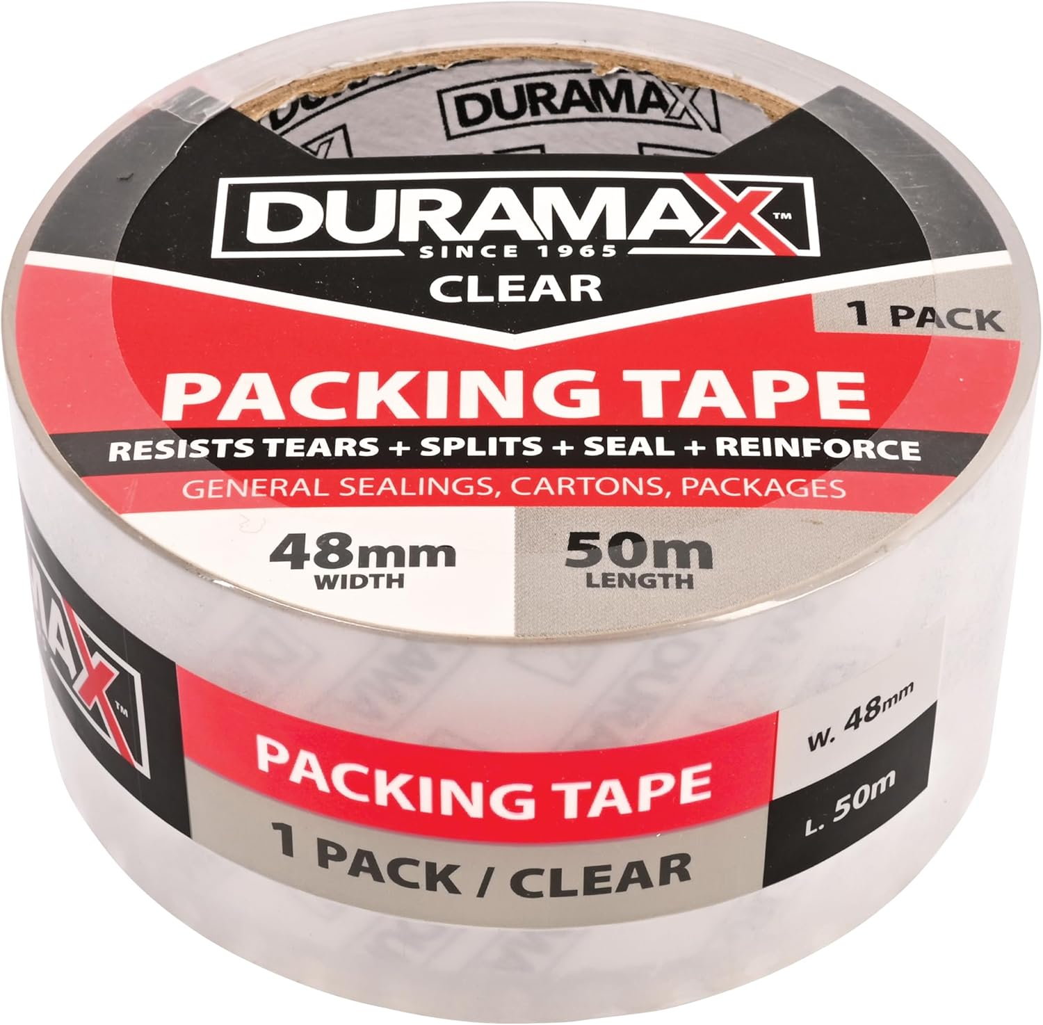 Duramax Packing Tape, 50 Meter Length X 48 Mm Width, Clear