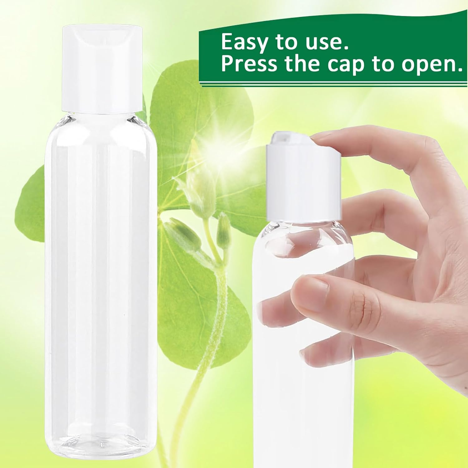 Apstaqeoo 4PCS 150ML Plastic Bottles with White Disc Top Flip Cap Empty Squeeze Bottles Clear Refillable Travel Container Dispenser with Funnel Label for Liquid Lotion Shampoo Toiletries Cosmetic - 150Ml Bottles Disc Top Flip Cap image number 4