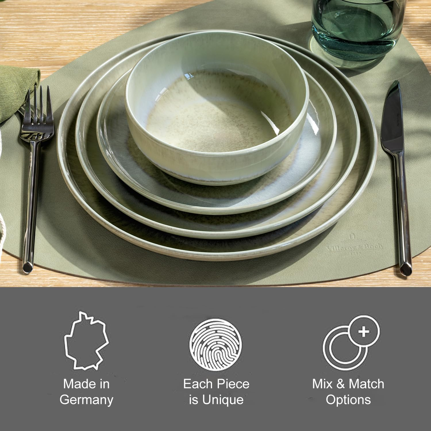 Like. by Villeroy & Boch Perlemor Alga Dinner Plate, 271 Mm, Premium Porcelain, Unique Effect Glaze image number 5