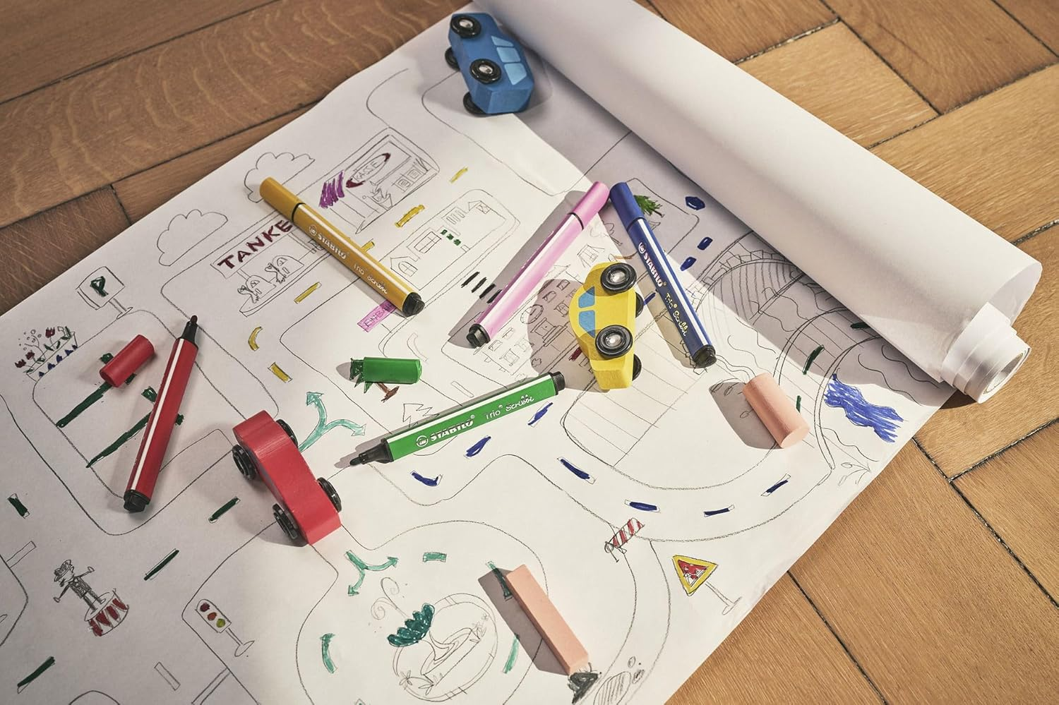 STABILO Trio Scribbi Felt Tip Pen - Wallet of 8 Assorted Colours image number 3