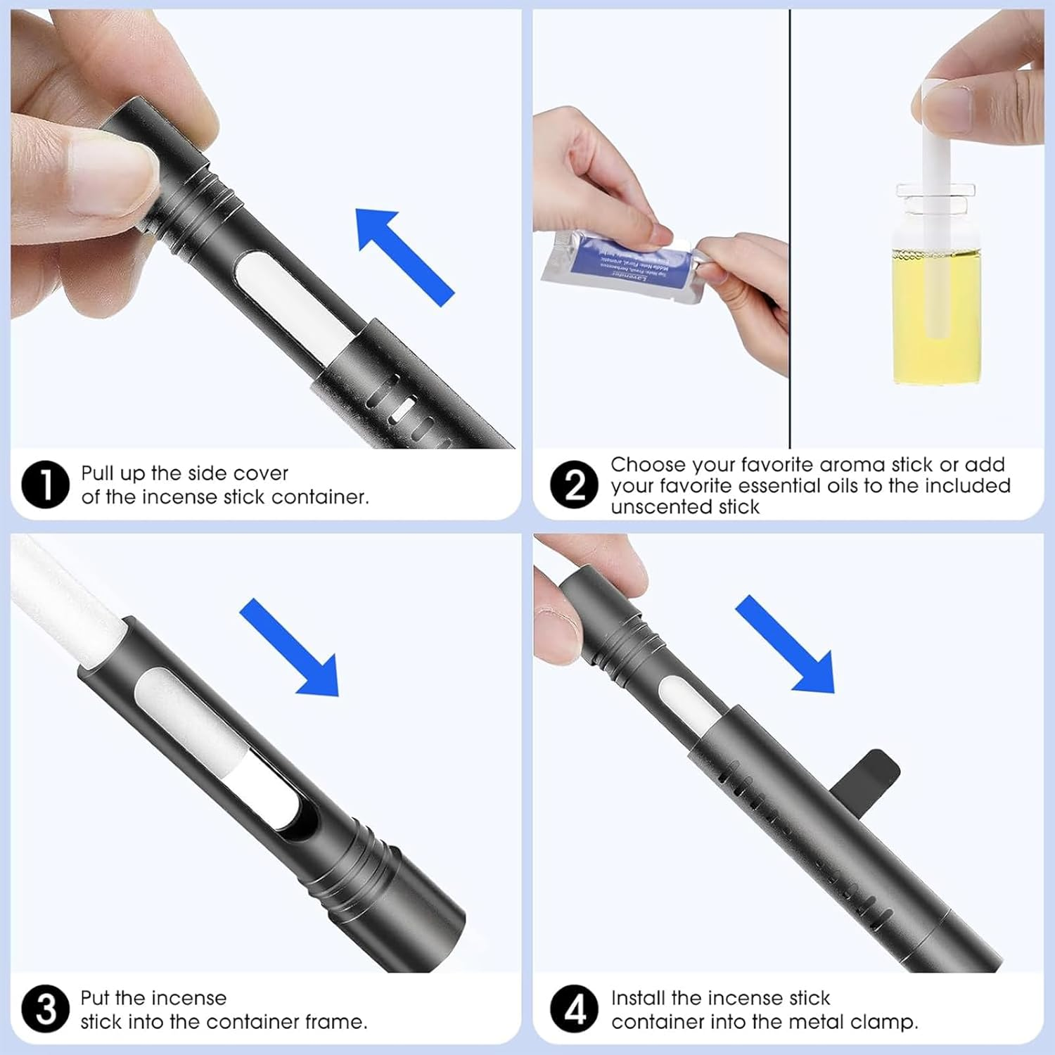 Yeanifeana Car Air Freshener Diffuser Vent Clip, 3 Pack with 15 Refill Sticks, Essential Oil Car Diffuser for Aromatherapy, Reusable Air Freshener for Cars (Black) image number 5