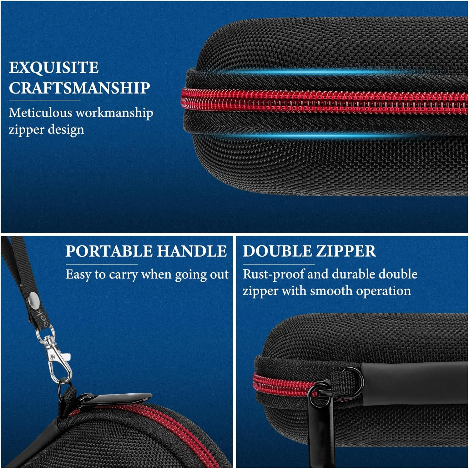 Geekria Carrying Case Compatible with 8Bitdo NEOGEO, M30, SN30 Pro Wireless Bluetooth Controller, Hard Shell Travel Case, Durable Storage Bag (Black and Red) - Black image number 6