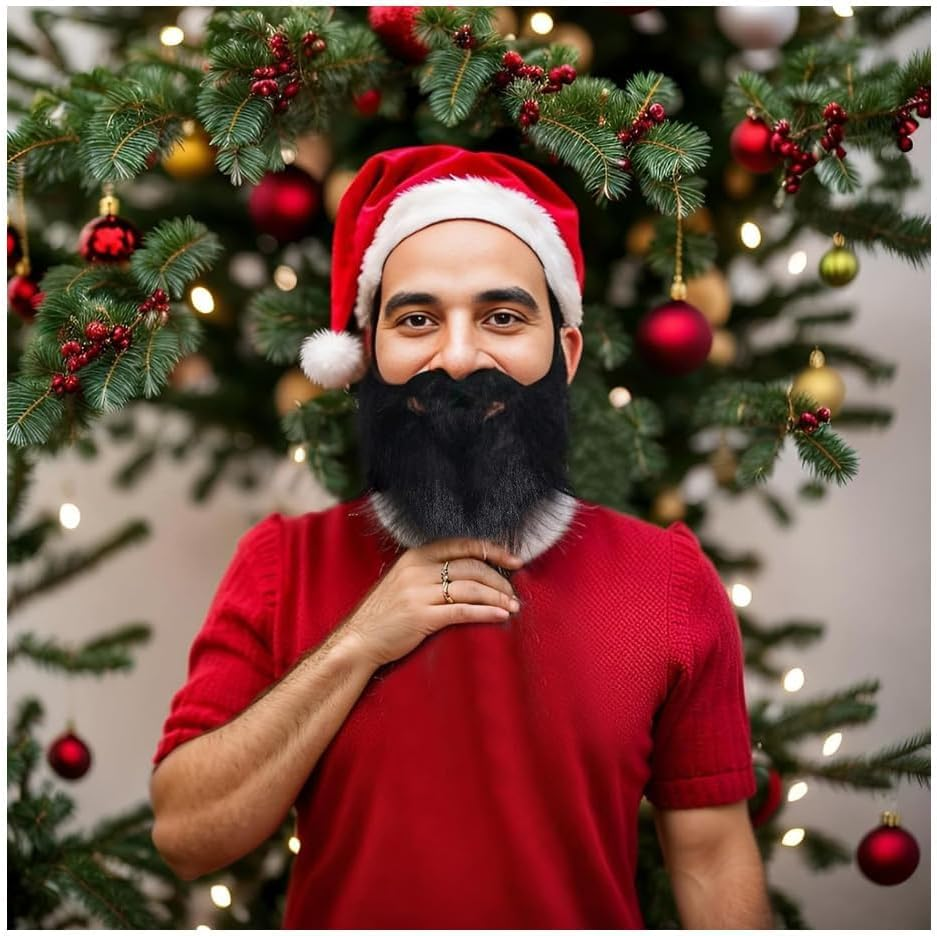 4PCS Hallowee Fake Beards,False Beard Funny Fakes Mustache for Christmas Halloweens Costume Party image number 3