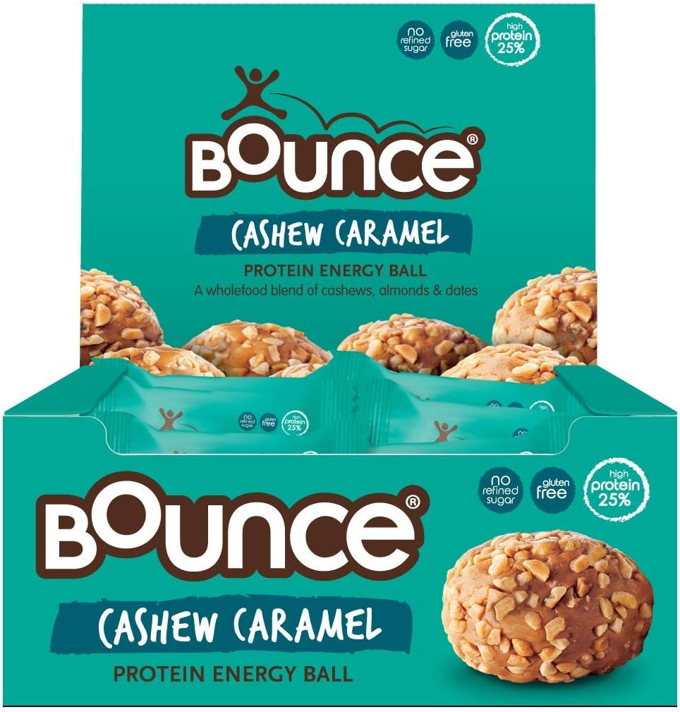 Bounce Cashew Caramel Protein Ball- Box of 12. High Protein Gluten Free Low Sugar Low Carb Healthy Snacks Better than Any Protein Bar! Snack Healthy with Our Protein Bars, Balls, Snacks & Powders image number 2