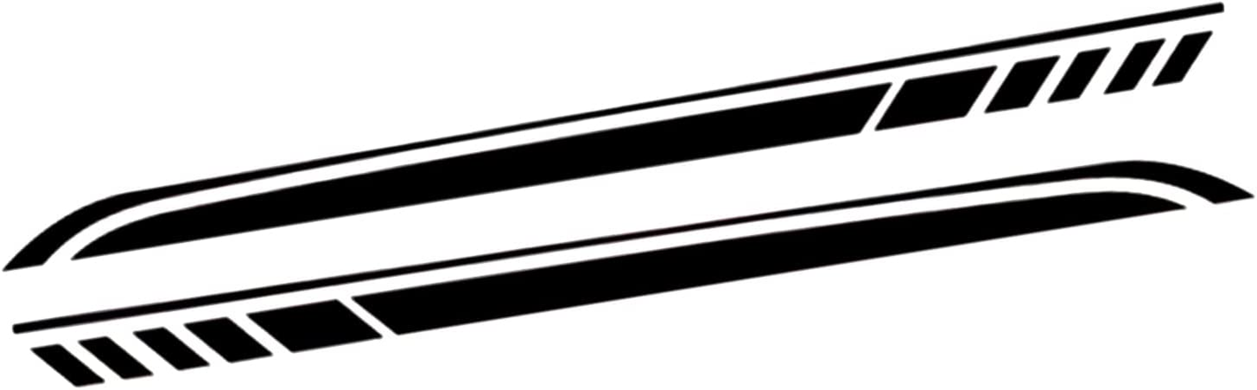 RUIANTE Sports Racing Stripe Stickers for Car Body Door Side Stripe Graphic Vinyl Decals Decoration for All Cars SUV Truck Off-Road Vehicles Universal Stickers Accessories 2Pcs (Black) image number 1