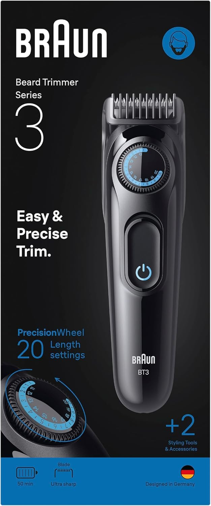 Braun BT3500 Series 3 Beard Trimmer with 2 Styling Tools image number 5