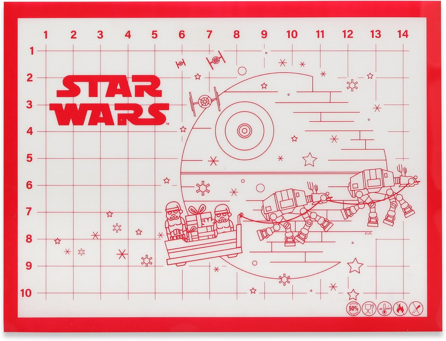 Open Road Brands Disney Star Wars Death Star Silicone Mat for Holiday Baking or Christmas Crafting image number 2