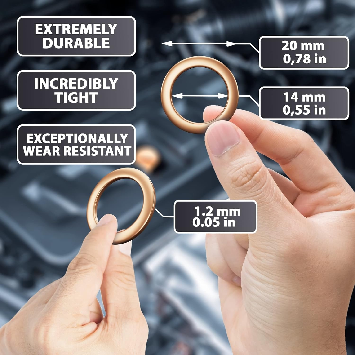 15 Pcs Oil Drain Plug Gasket - 14Mm Cooper Crush Washer Oil Drain Plug - Replacement for Mercedes Oil Crush Washer OEM PN 007603-014106 by AUTOMAJOR image number 6